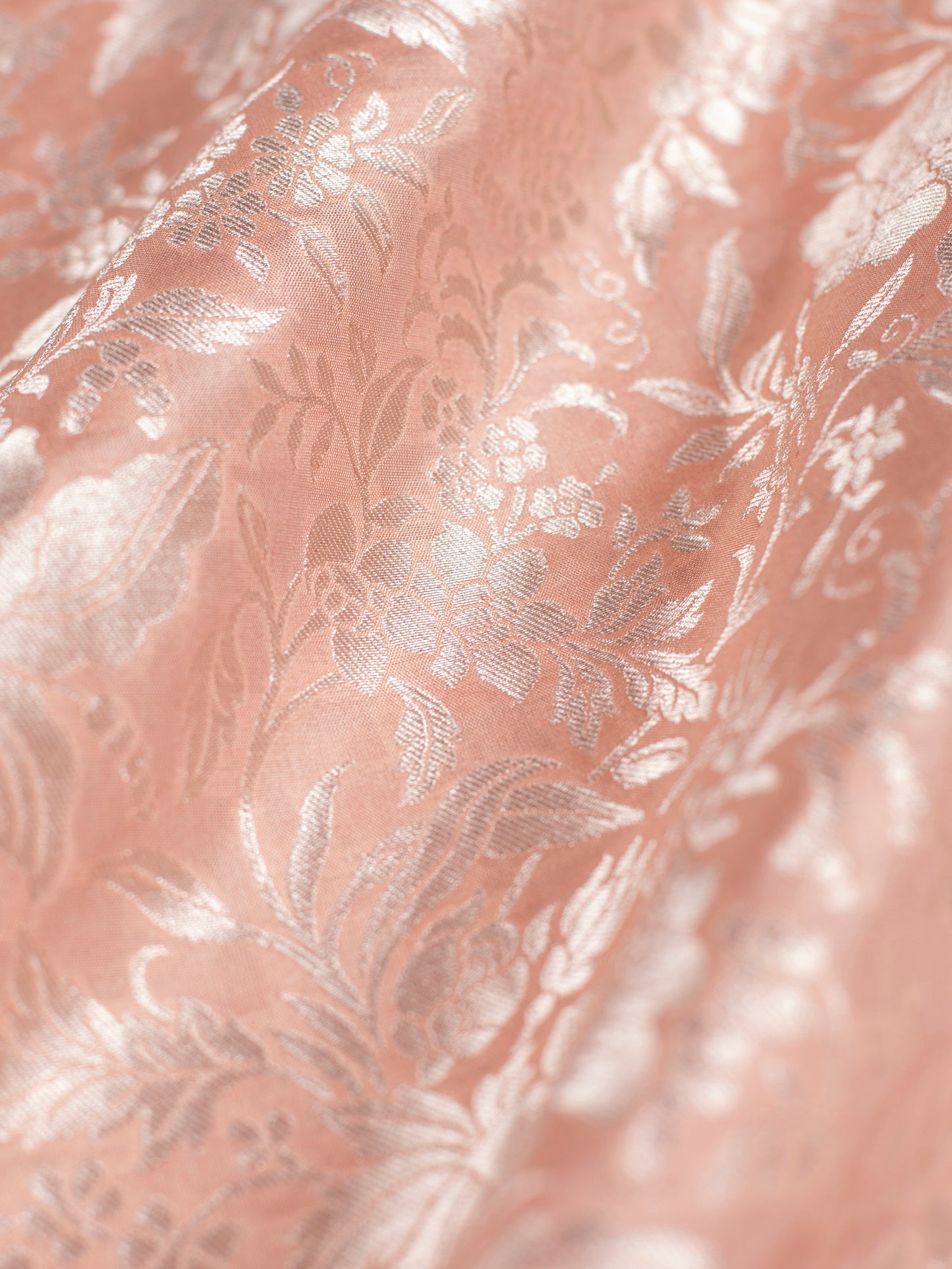 Handwoven Peach Silk Fabric