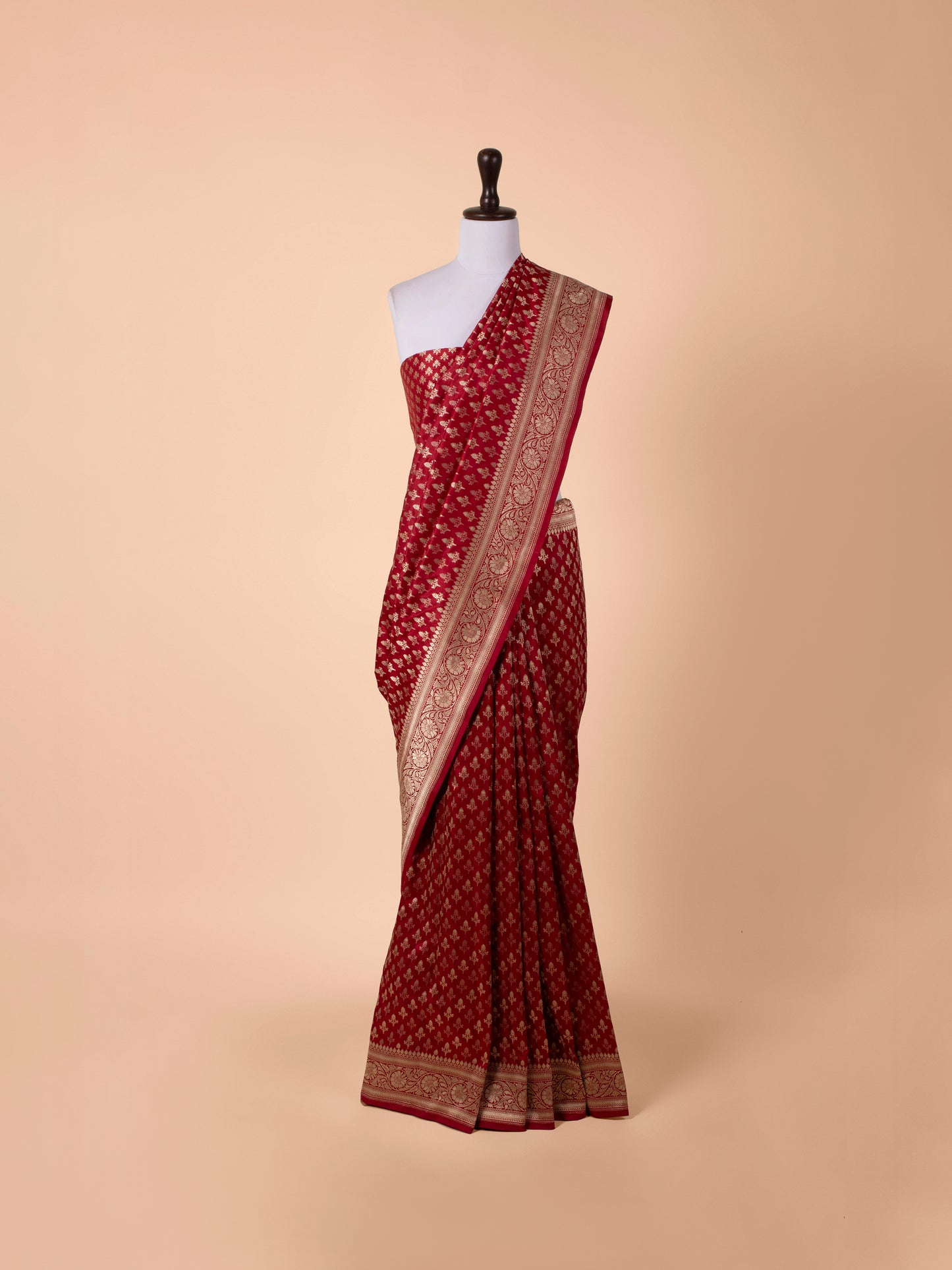 Handwoven Maroon Silk Saree