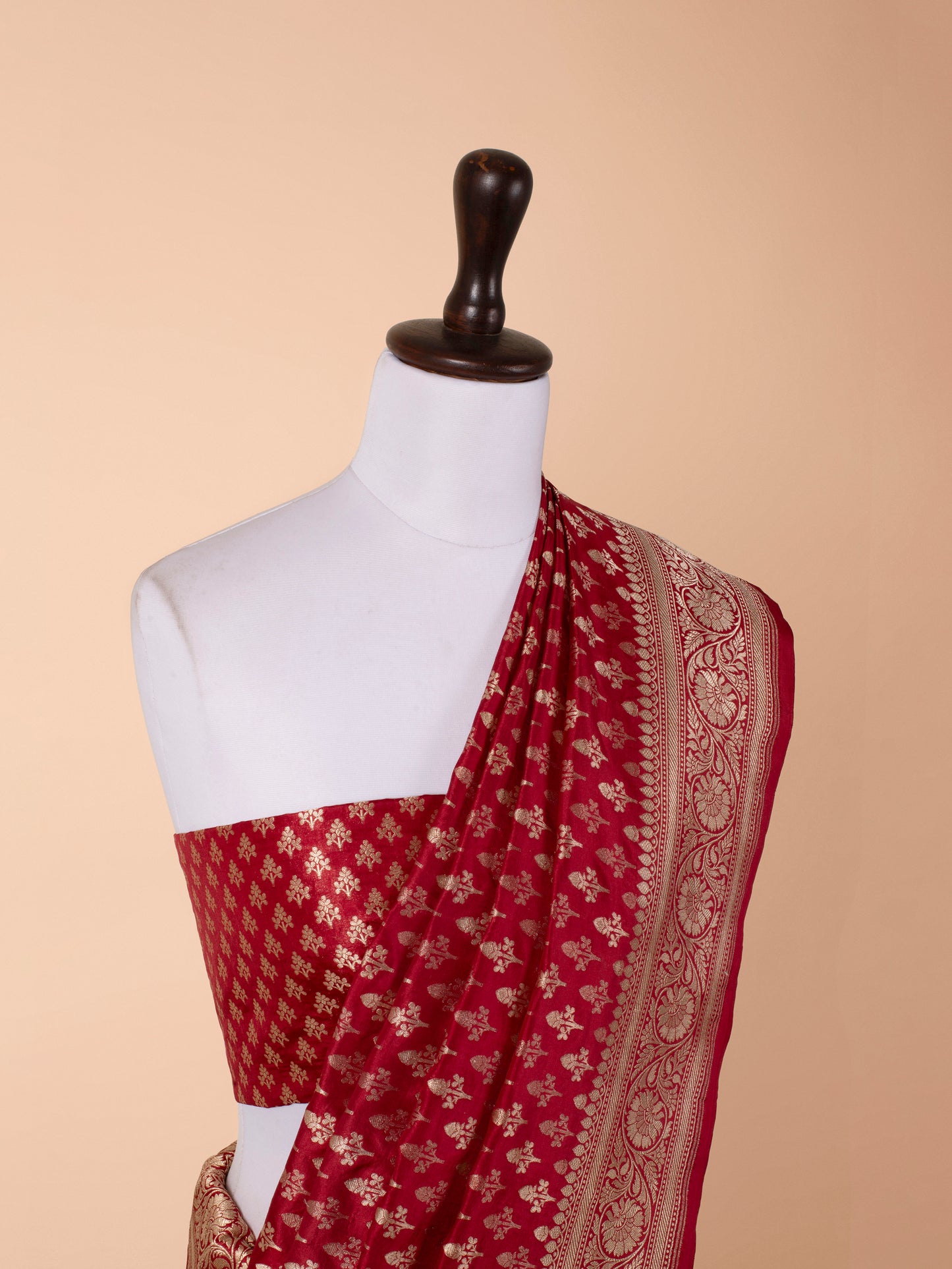 Handwoven Maroon Silk Saree