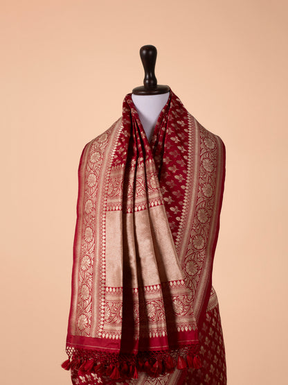 Handwoven Maroon Silk Saree