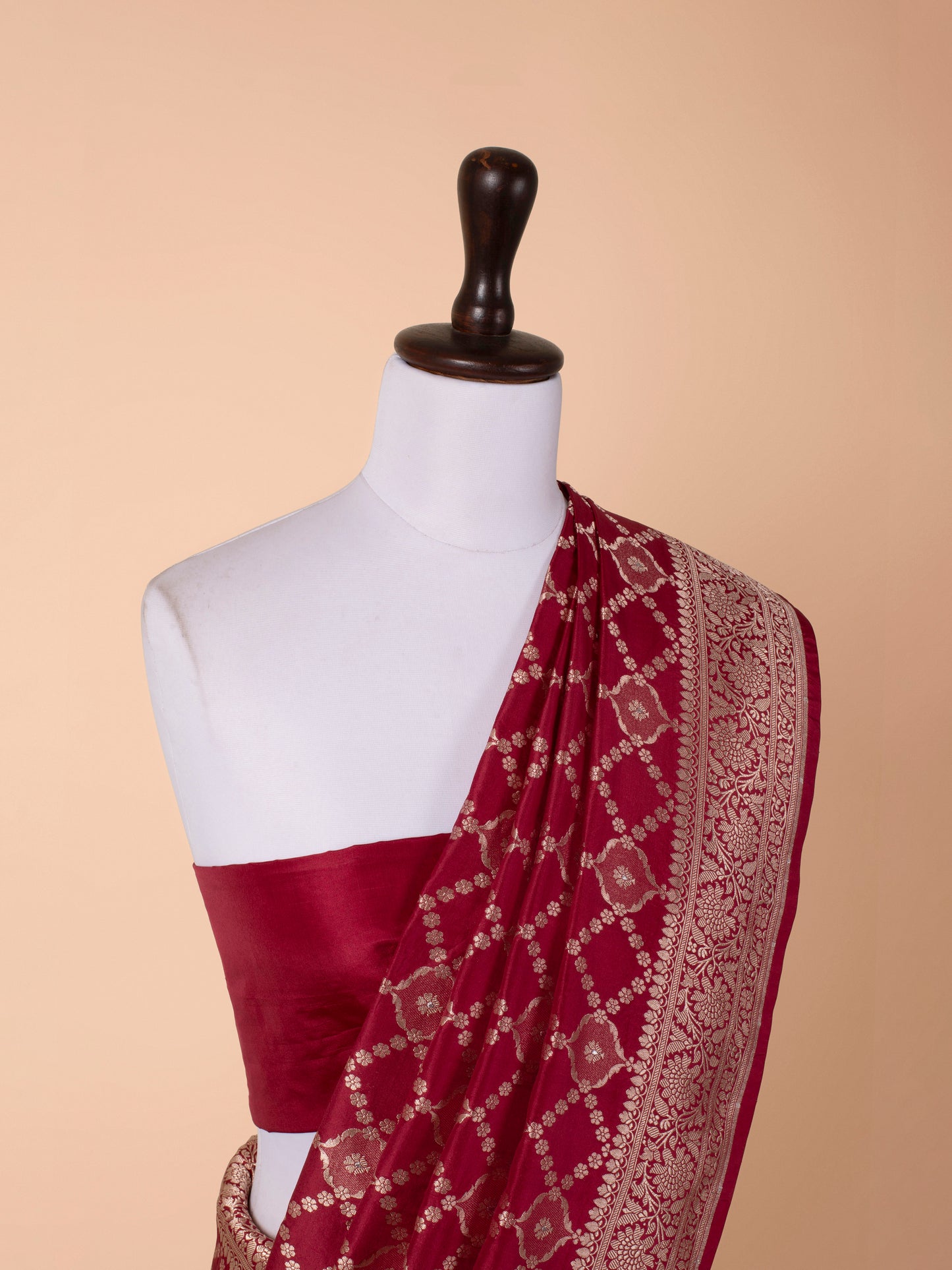 Handwoven Maroon Silk Saree