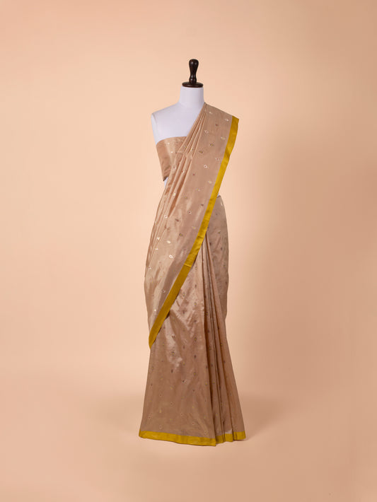 Handwoven Peach Silk Saree