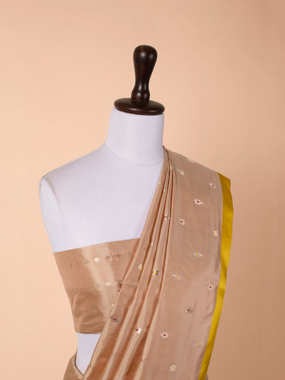 Handwoven Peach Silk Saree