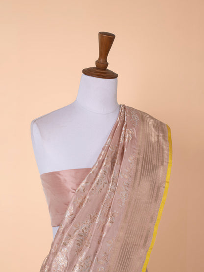 Handwoven Peach Silk Saree