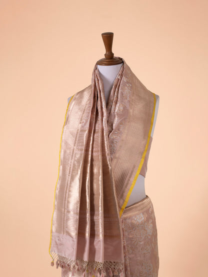 Handwoven Peach Silk Saree