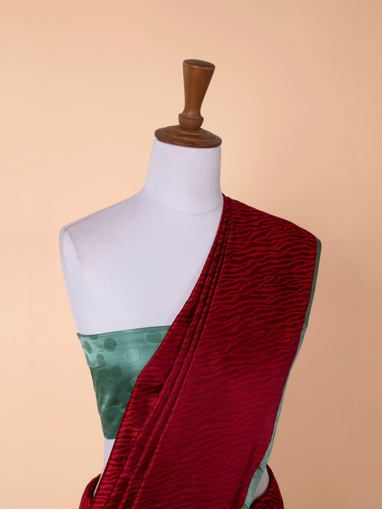 Handwoven Red Satin Silk Saree