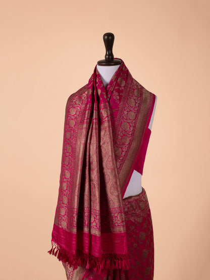 Handwoven Rani Pink Silk Saree