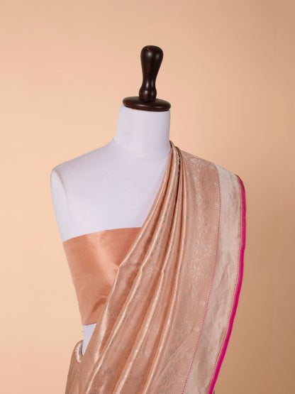 Handwoven Peach Silk Saree