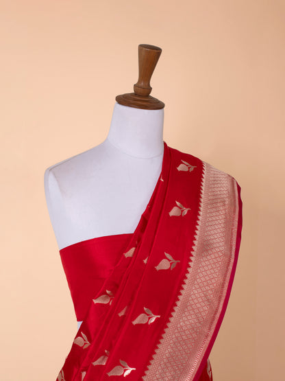 Handwoven Red Silk Saree