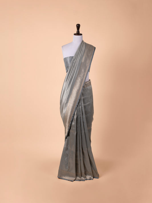 Handwoven Grey Silk Saree