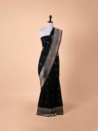 Handwoven Black Silk Saree