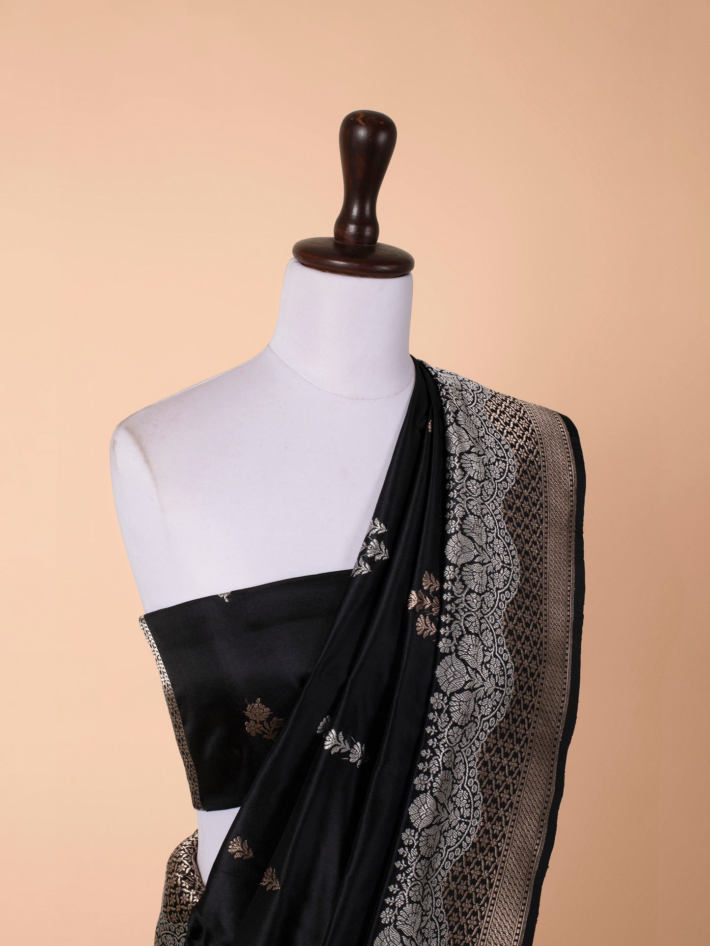 Handwoven Black Silk Saree