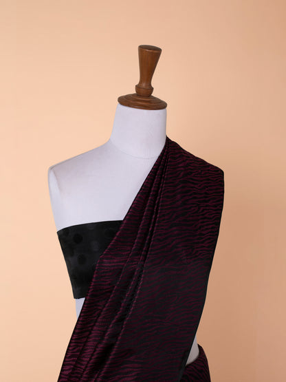 Handwoven Garnet Satin Silk Saree