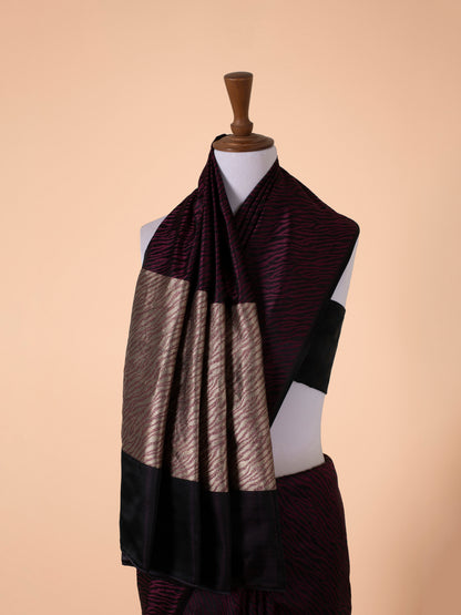 Handwoven Garnet Satin Silk Saree