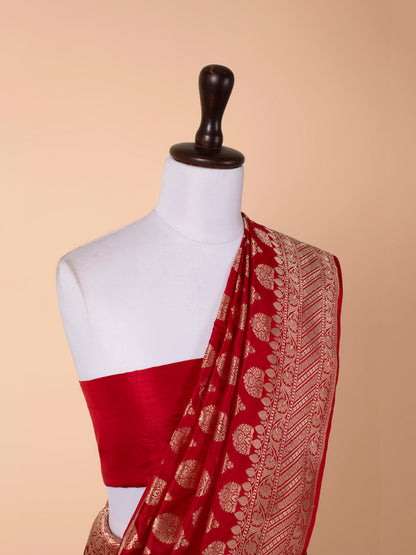 Handwoven Red Silk Saree