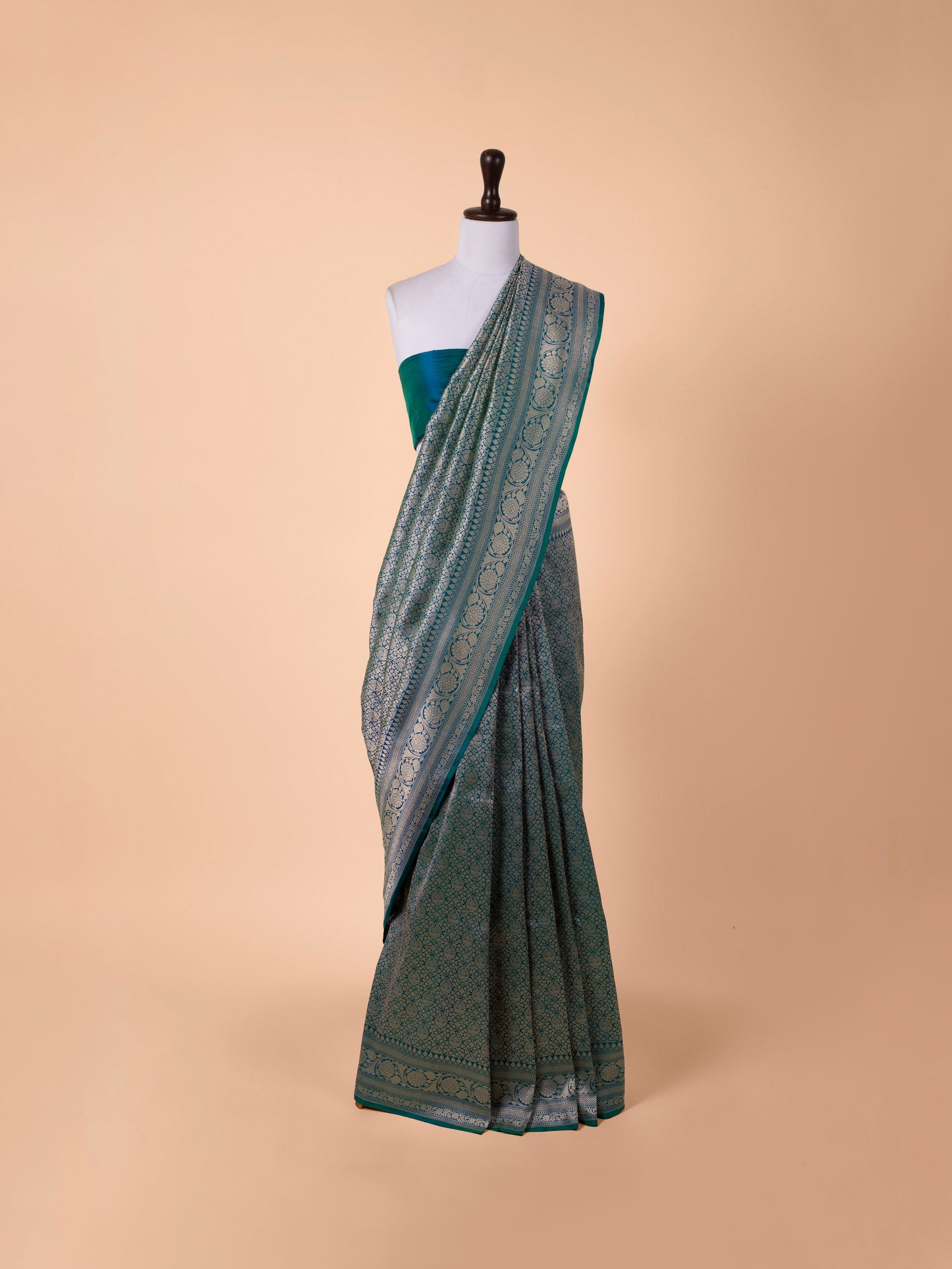 Handwoven Sea Green Silk Saree