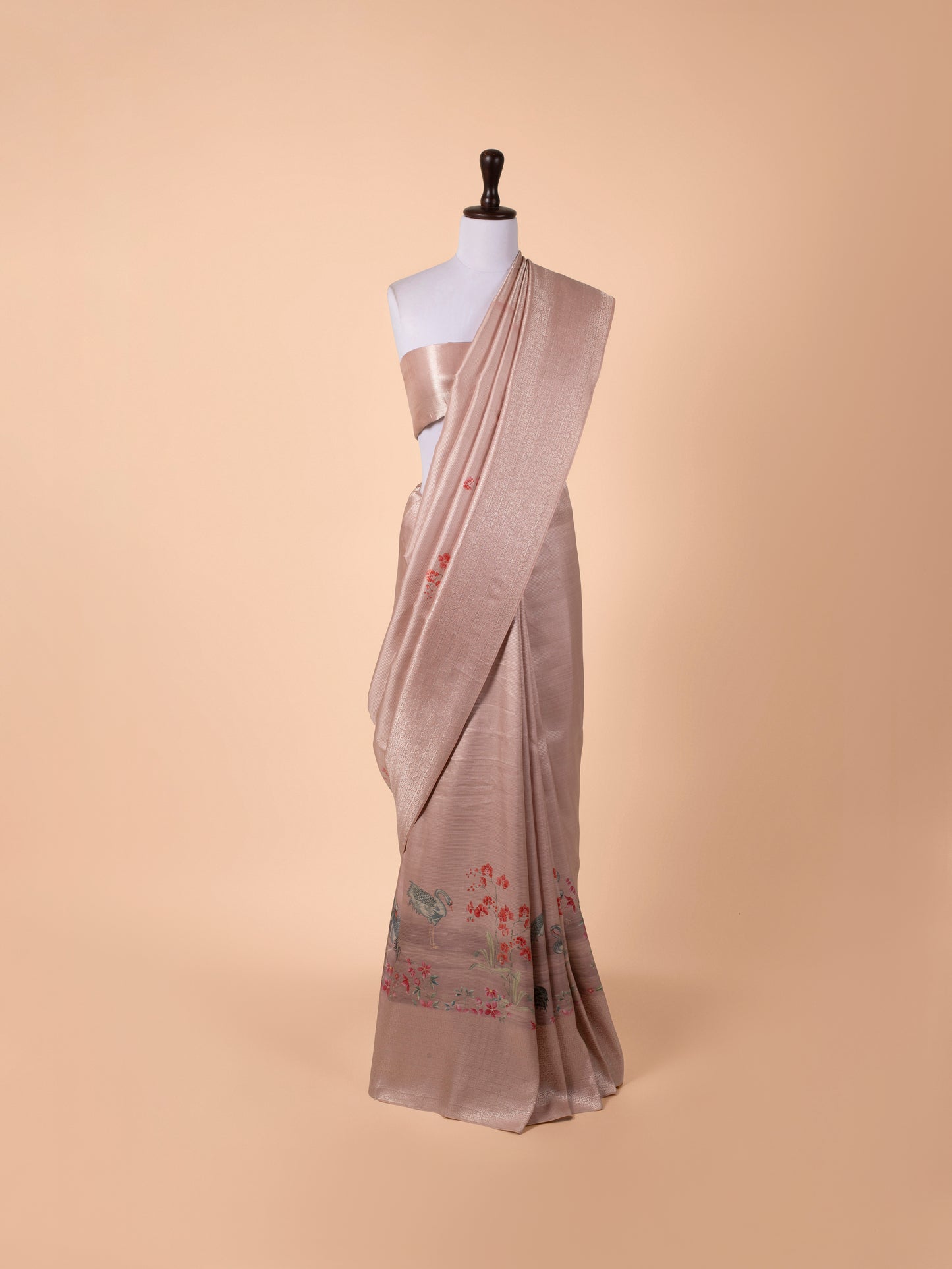 Handwoven Peach Kanjivaram Saree