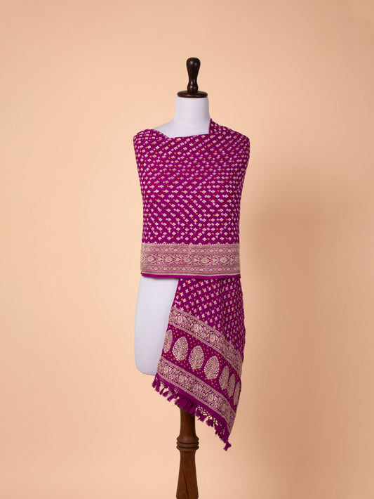 Handwoven Purple Georgette Dupatta