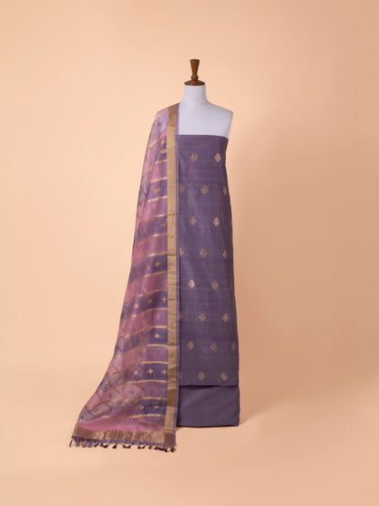 Handwoven Purple Chanderi Suit Piece