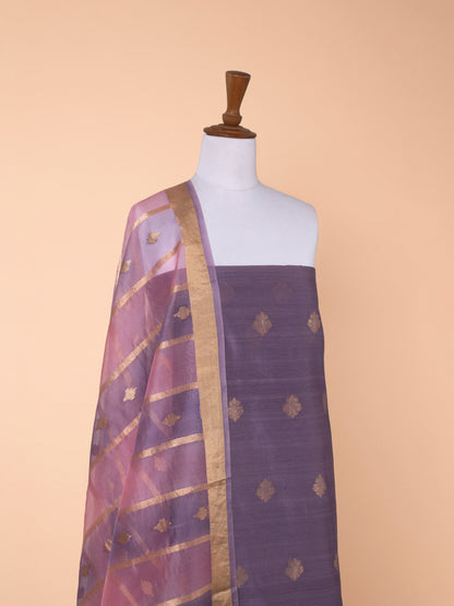 Handwoven Purple Chanderi Suit Piece