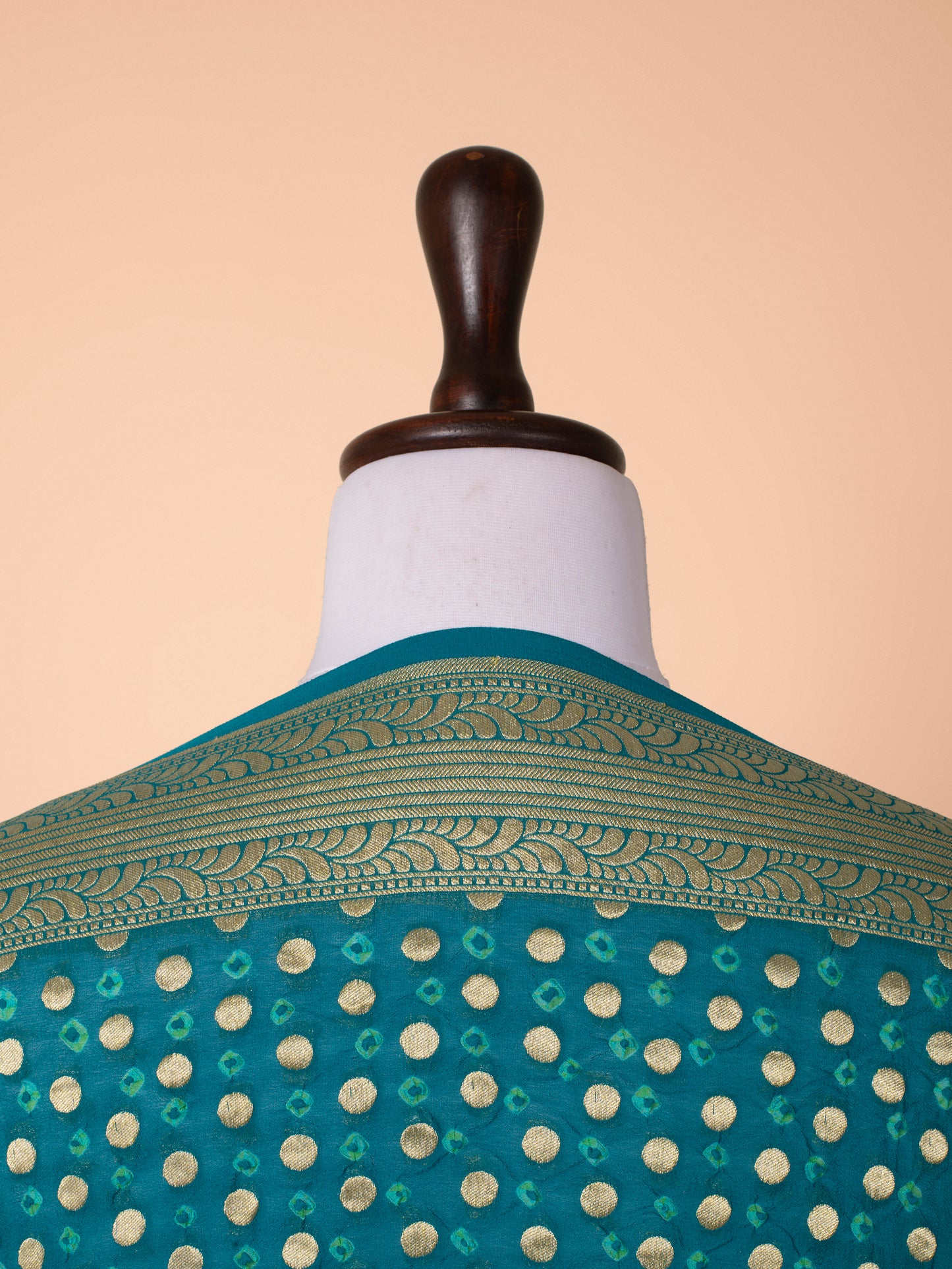 Handwoven Aqua Green Georgette Dupatta