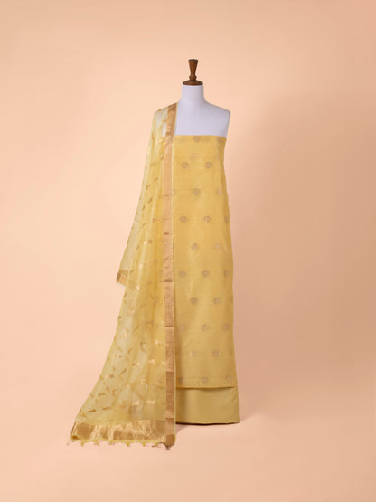 Handwoven Yellow Chanderi Suit Piece