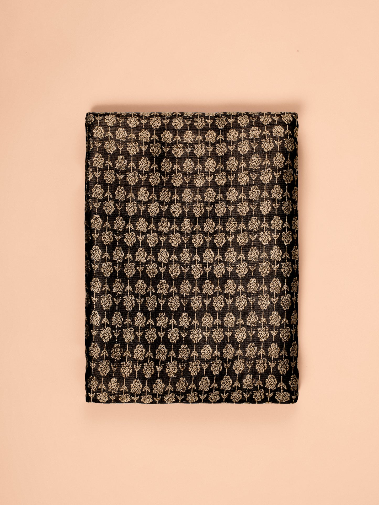 Handwoven Black Satin Silk Fabric