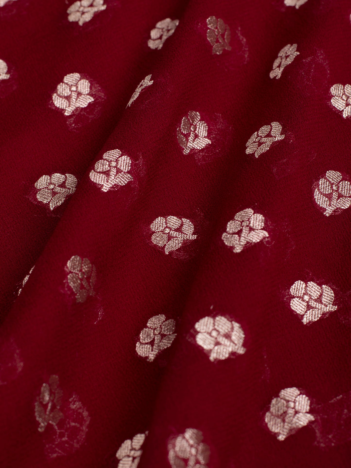 Handwoven Maroon Georgette Fabric