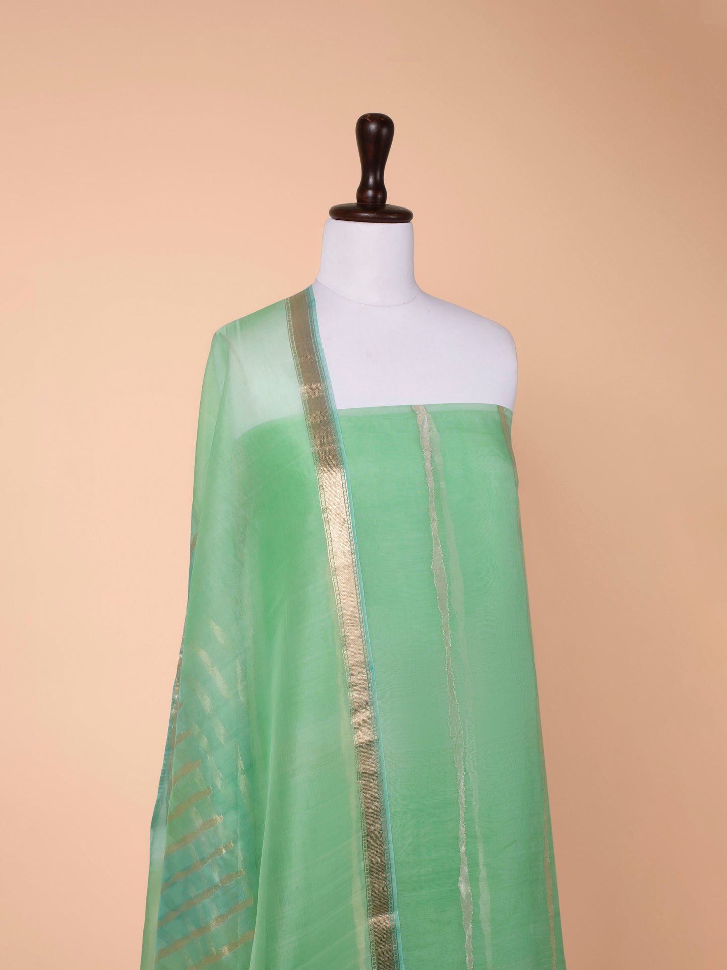 Handwoven Green Kora Suit Piece