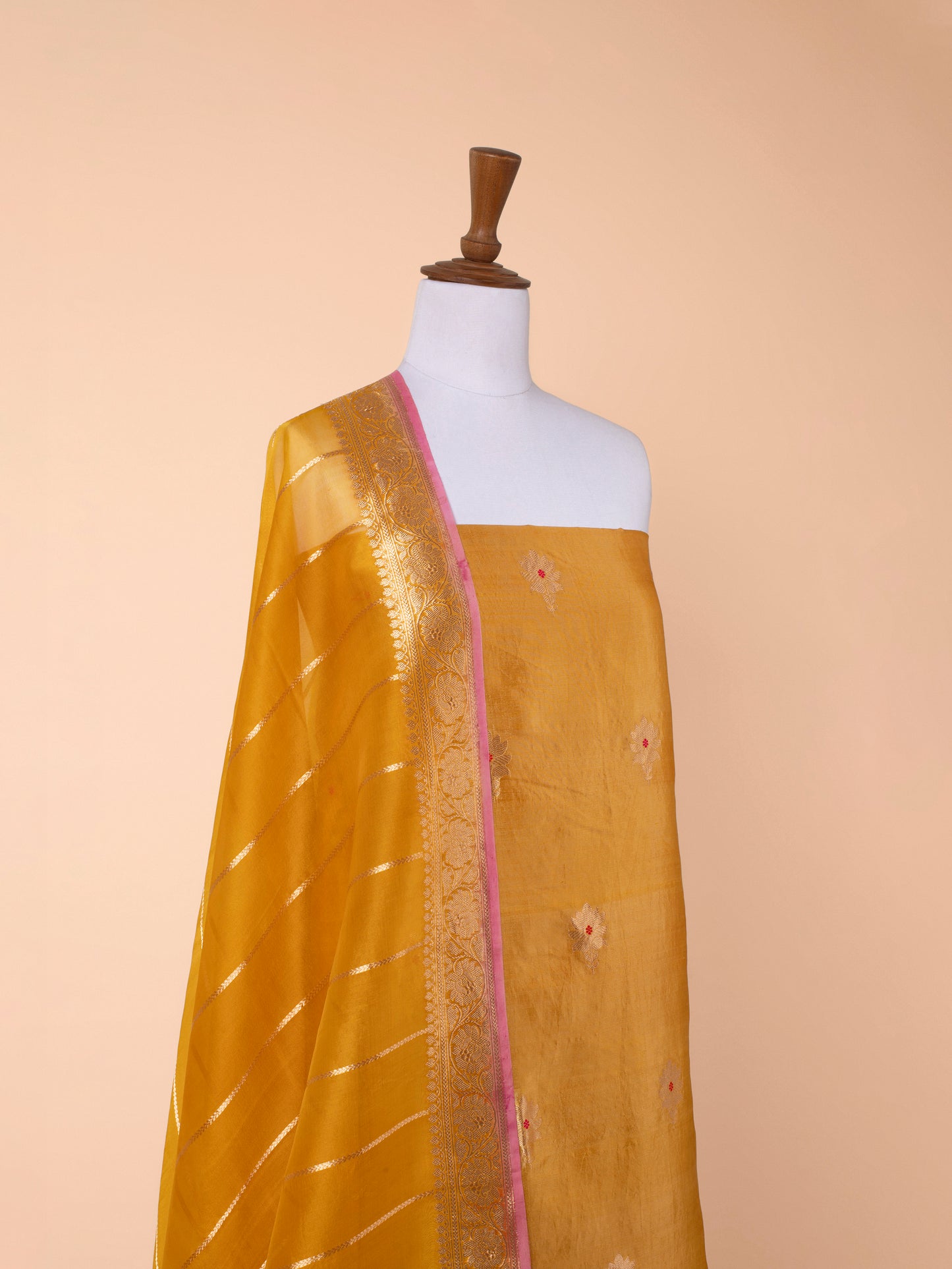 Handwoven Mustard Linen Suit Piece