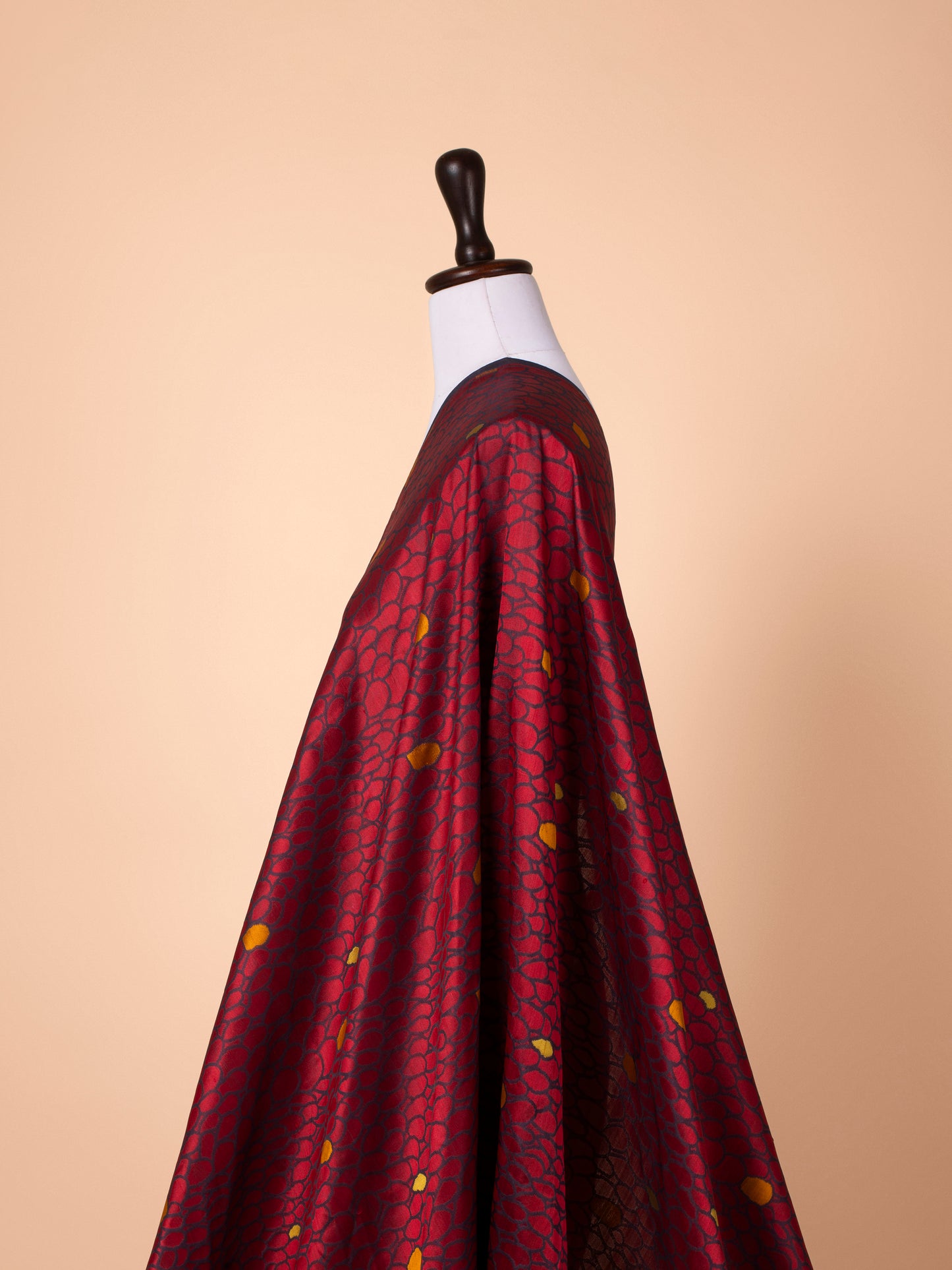 Handwoven Maroon Silk Fabric