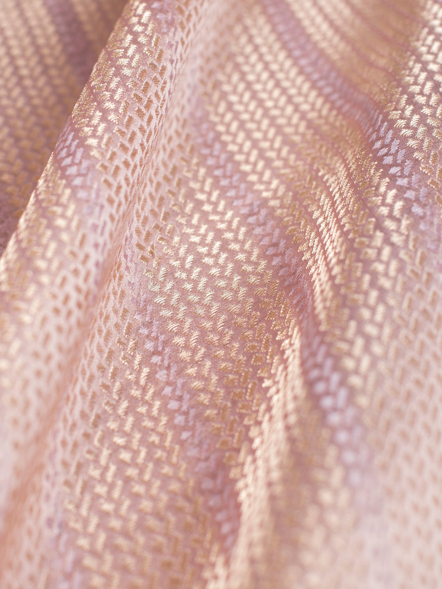 Handwoven Peach Satin Silk Fabric