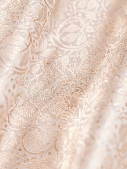 Handwoven Cream Silk Fabric