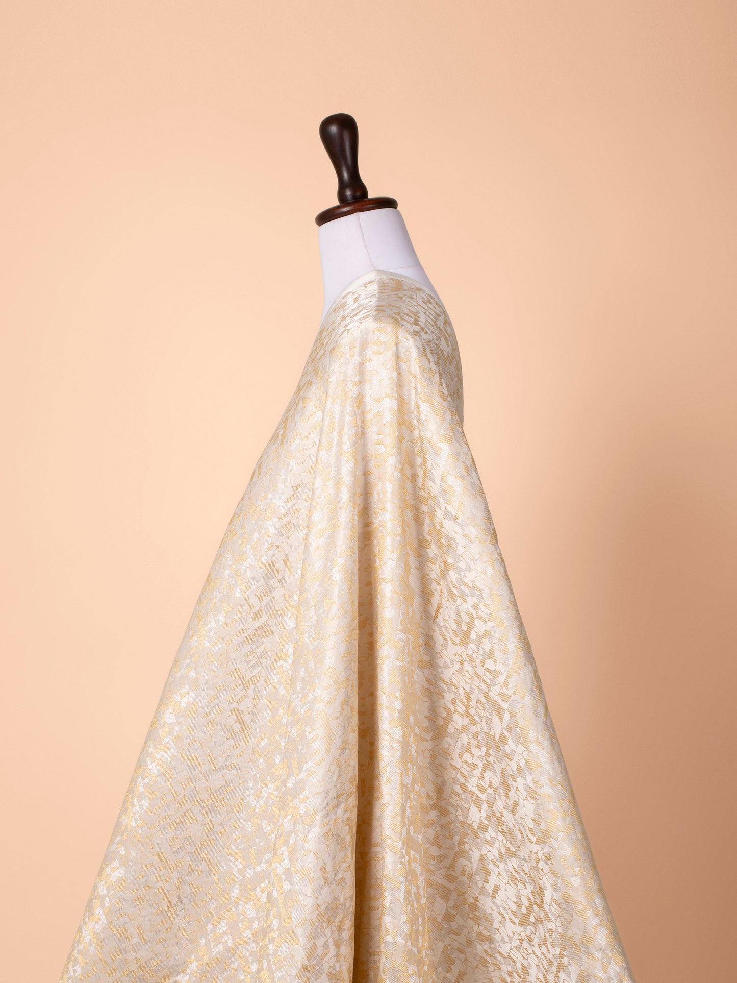 Handwoven Cream Satin Silk Fabric