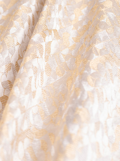 Handwoven Cream Satin Silk Fabric