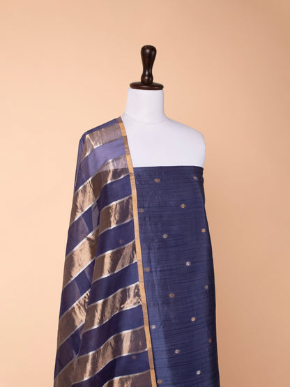 Handwoven Blue Silk Suit Piece