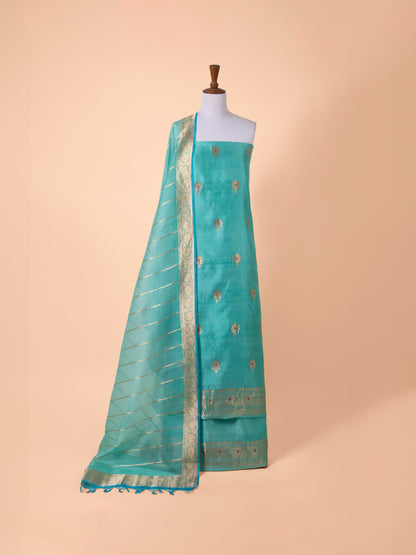 Handwoven Sea Green Silk Suit Piece