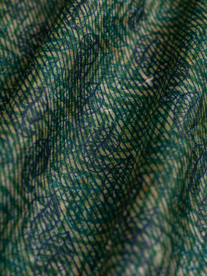 Handwoven Green Tussar Blouse Fabric