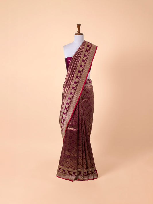 Handwoven Purple Silk Saree