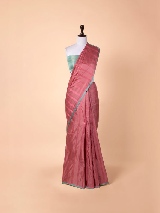 Handwoven Peach Silk Saree