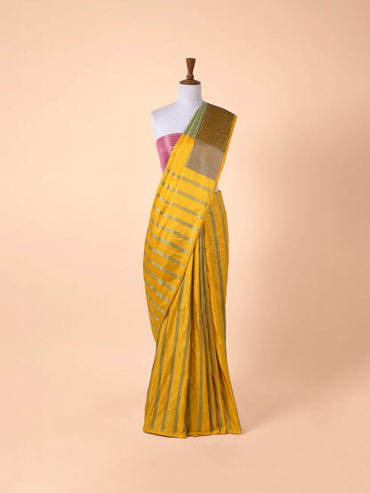 Handwoven Mustard Silk Saree