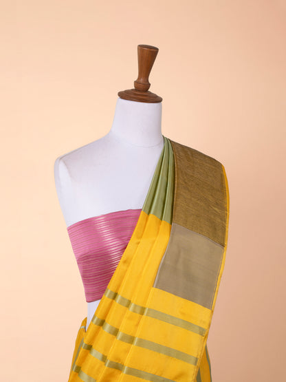 Handwoven Mustard Silk Saree