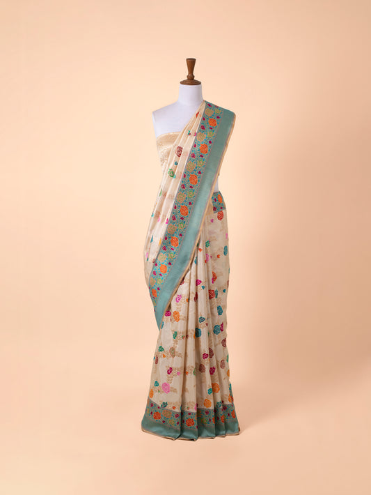 Handwoven Beige Silk Saree