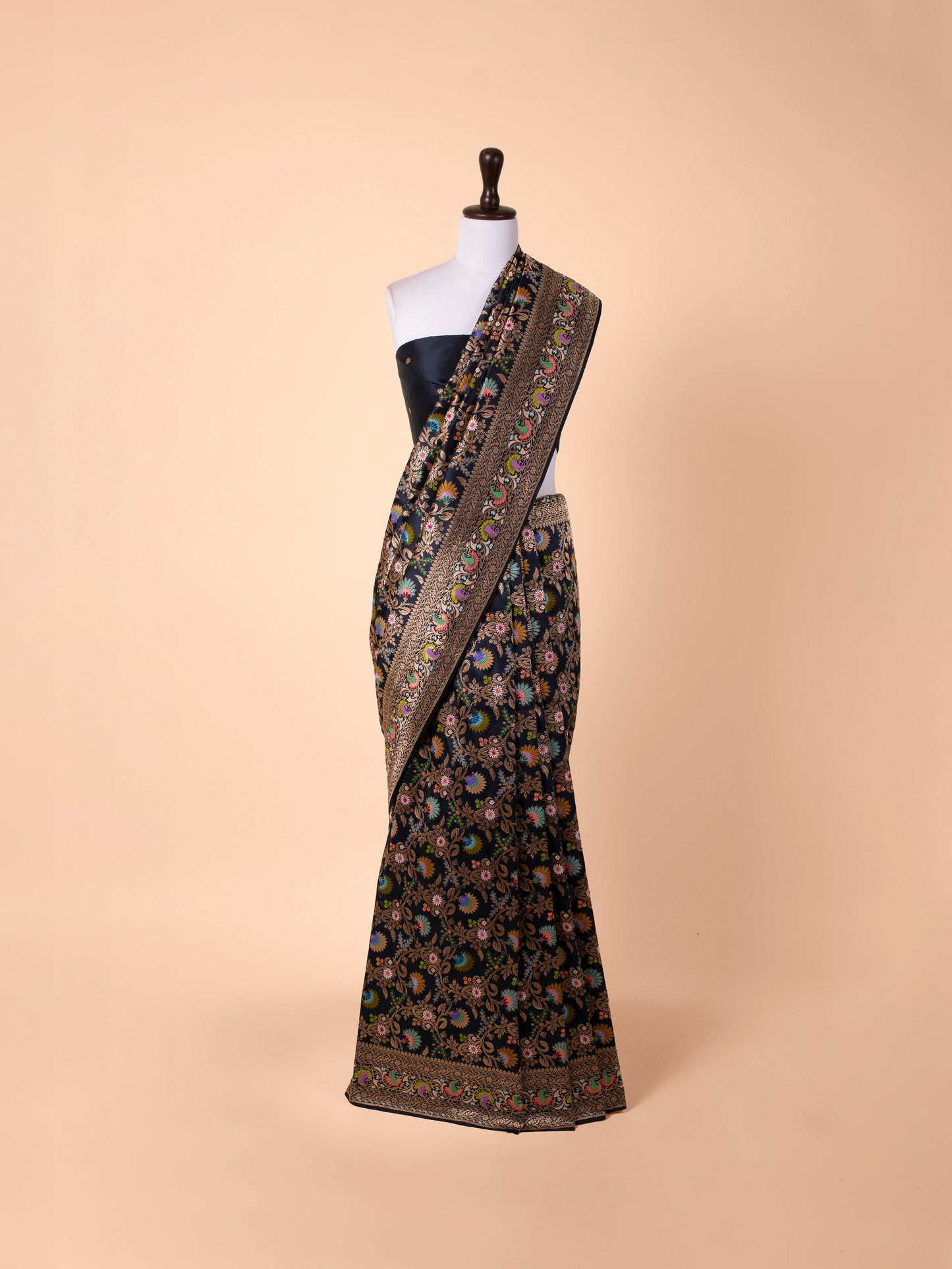 Handwoven Black Silk Saree