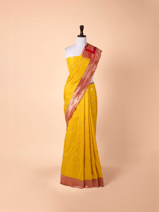 Handwoven Yellow  Silk Saree