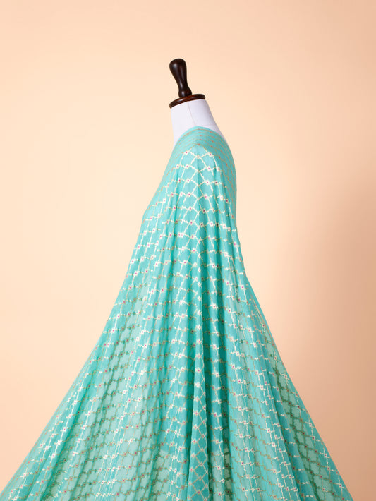 Handwoven Sea Green Georgette Fabric