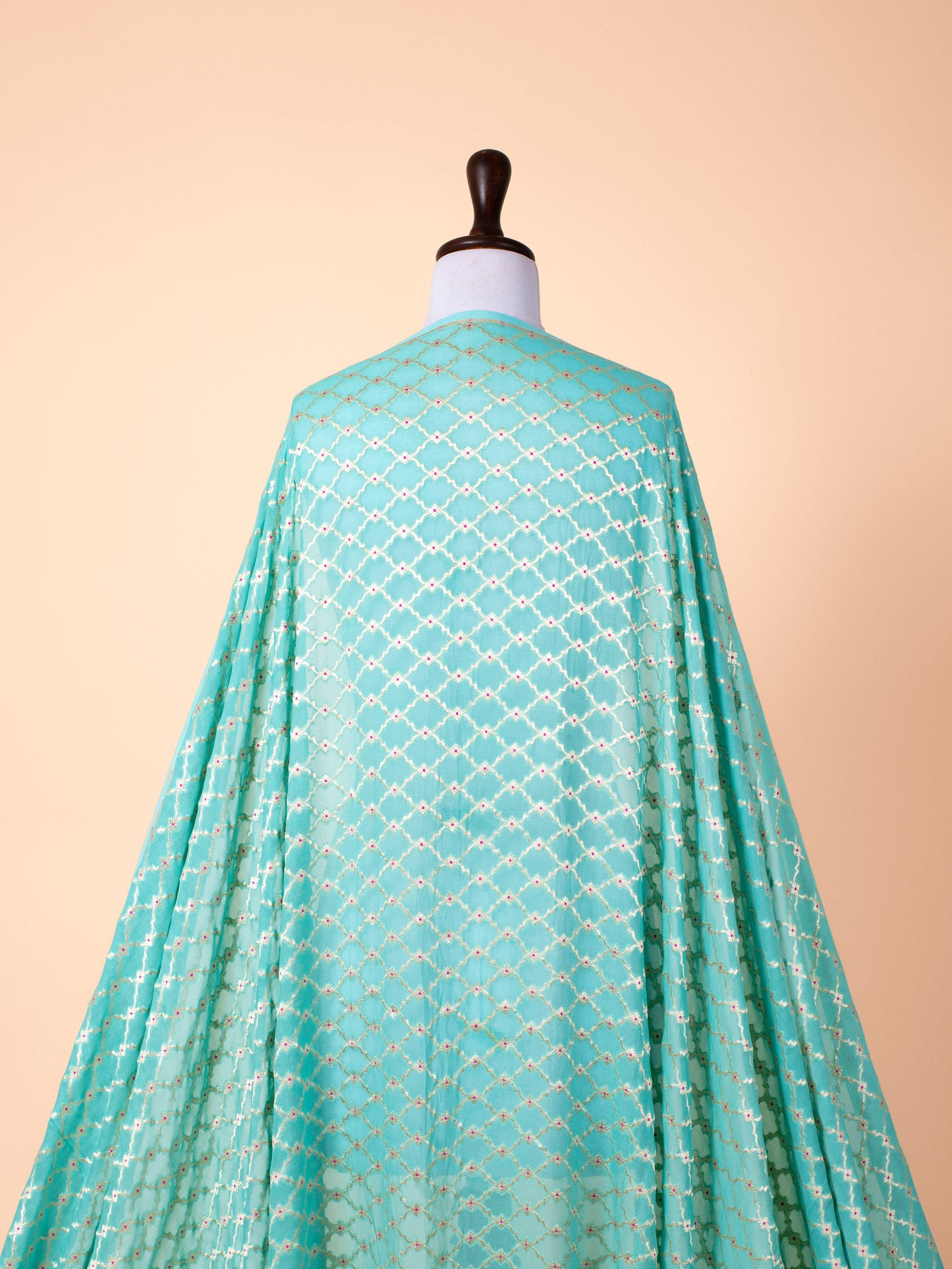 Handwoven Sea Green Georgette Fabric