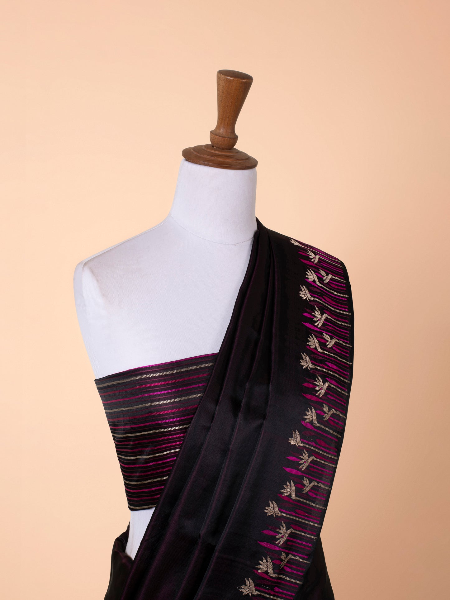 Handwoven Black Silk Saree