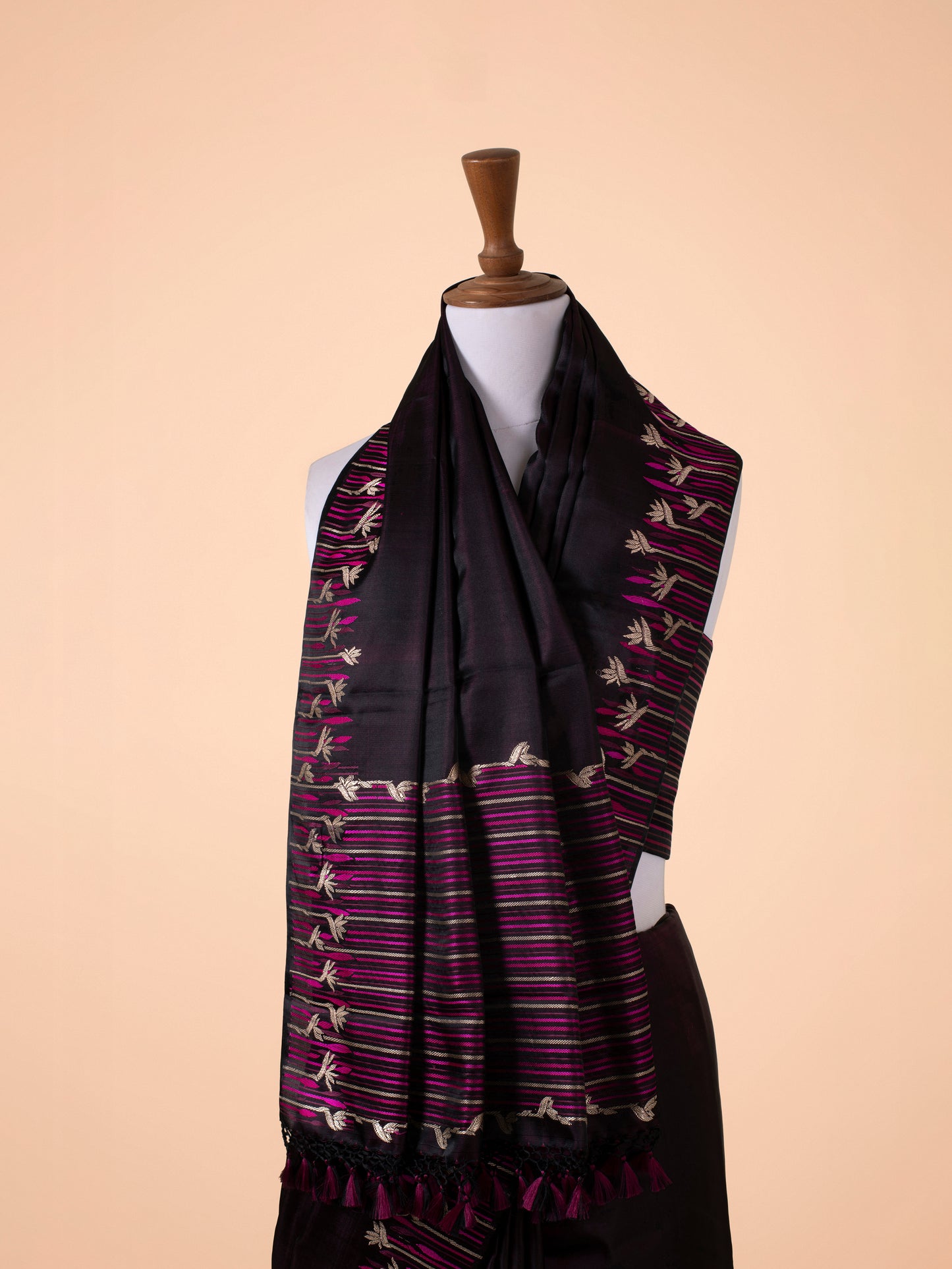 Handwoven Black Silk Saree