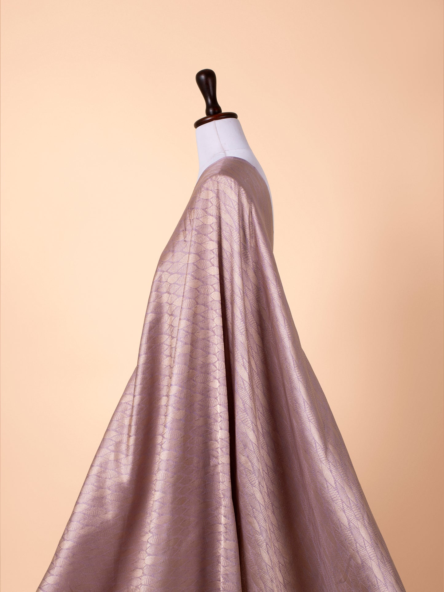 Handwoven Mauve Satin Silk Fabric